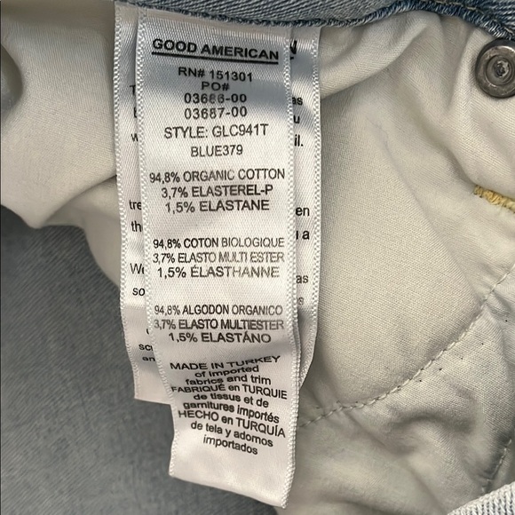 GOOD AMERICAN Light Blue Denim Skinny Distressed Jeans, Size 10/30 - Picture 13 of 15
